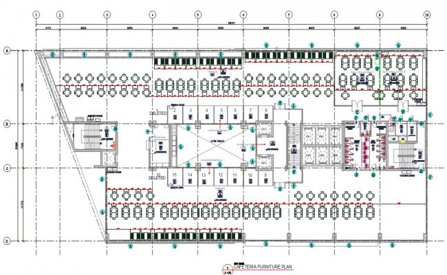 Architectural Cafeteria Furniture Plan AutoCAD File