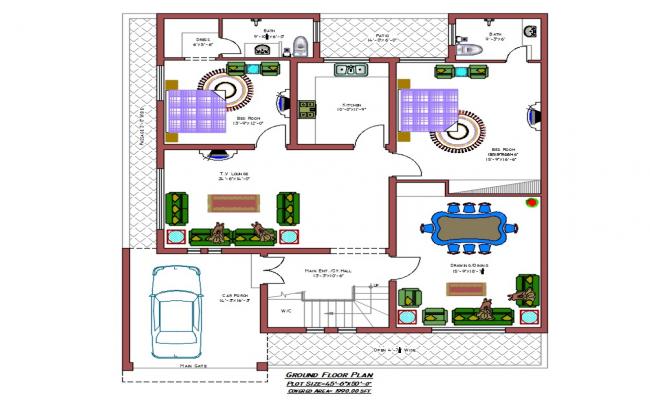 Architectural House Plan DWG File