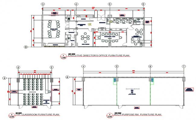 Architectural Office Furniture Floor Plan DWG File