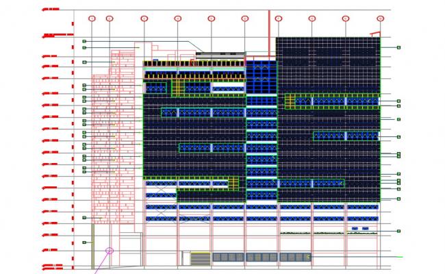 Architectural Rear Elevation Free DWG File