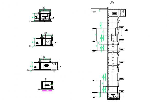 Architectural Service elevator and Blowup detail