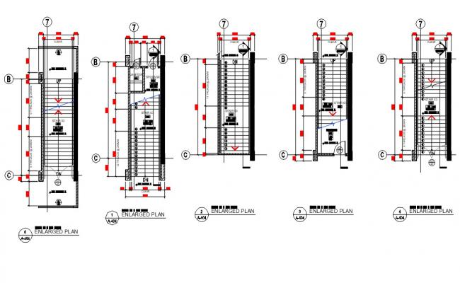 Architectural Stair plan DWG file