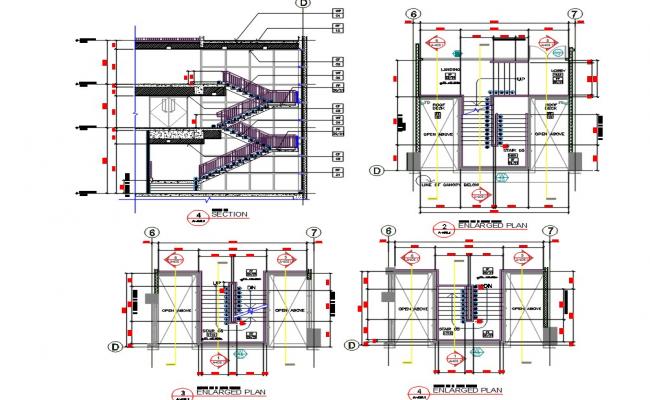 Architectural Stair section DWG File