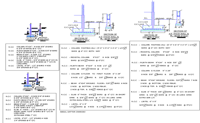 Architectural House Beam and Column Details–AutoCAD DWG Files