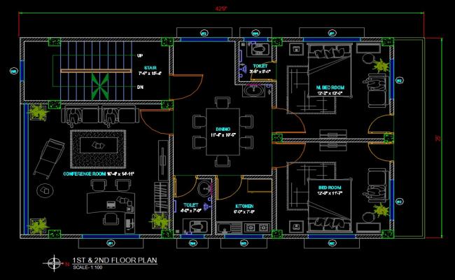 Architecture House layout plan with detailing