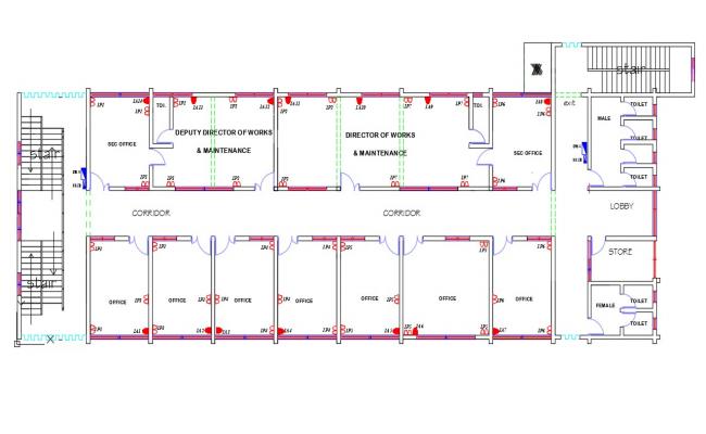 Architecture Office Floor Plan Design Free DWG File