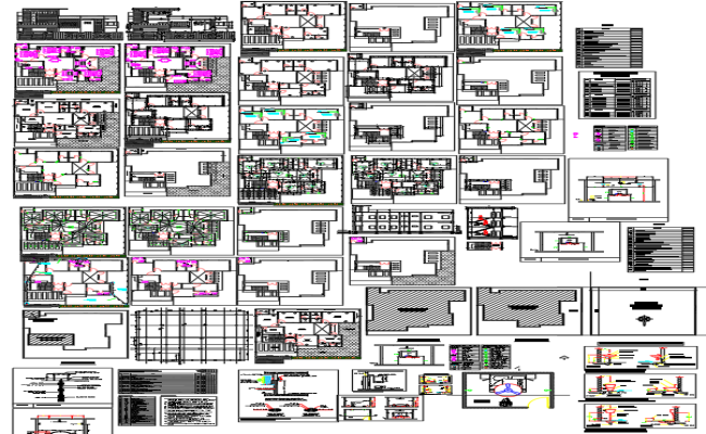 Completed House Architecture Project Layout in CAD Drawing File