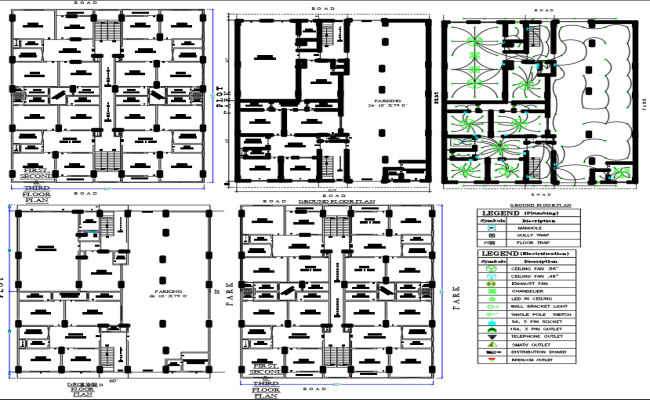 Architecture Home Electrical Wiring Layout Design Plan in CAD File