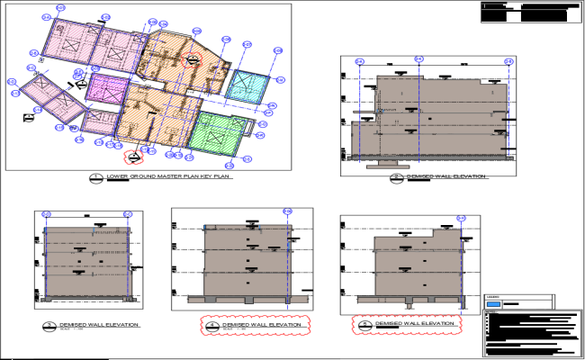 Detailed housing project DWG with elevation and footing plan