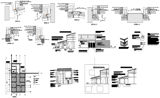 Asbestos Sheet Roof Detail for Commercial Buildings - 2D DWG AutoCAD Drawing