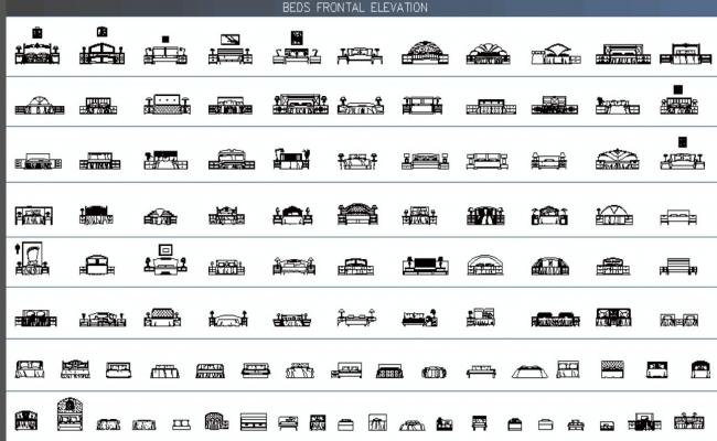 BEDS CAD BLOCKS -FRONTAL ELEVATION