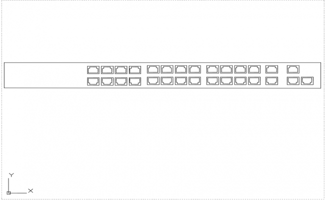 24-Port Network Switch AutoCAD DWG File with Complete CAD Layout