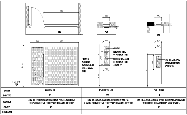 Balcony a and b design with details dwg autocad drawing .