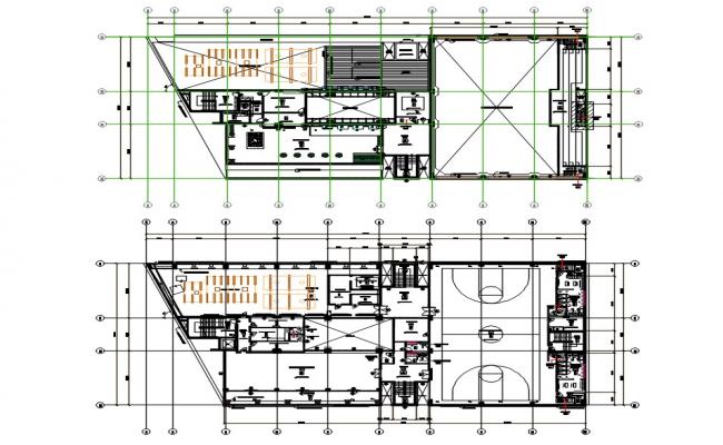 Basketball Ground Floor Plan DWG File
