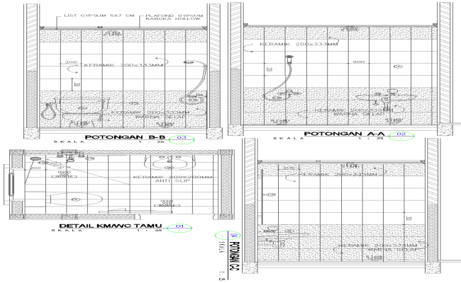 Bathroom Section Layout Design AutoCAD DWG Download