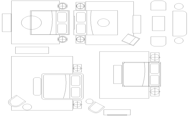 Modern bed CAD block design in AutoCAD DWG drawing