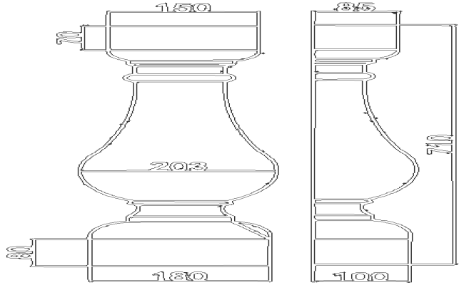 Bed leg design with detailed dimensions dwg autocad drawing .