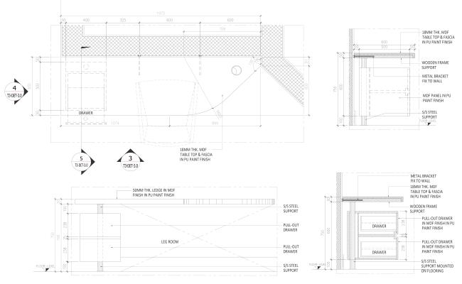 Bedroom furniture  with Drawer detail DWG AutoCAD file