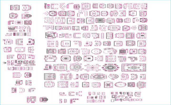Top Table Layout CAD Blocks in AutoCAD Drawing Format