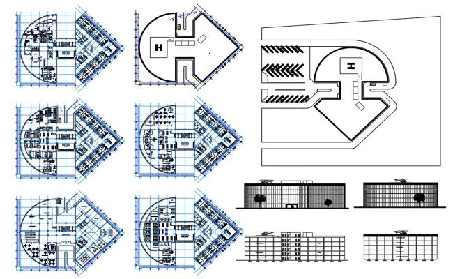 Blueprint plan of the hospital building given in this drawing.Download Autocad DWG file.