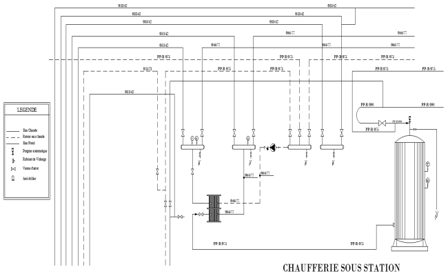 Boiler Room Piping Instrumentation Diagram AutoCAD DWG File