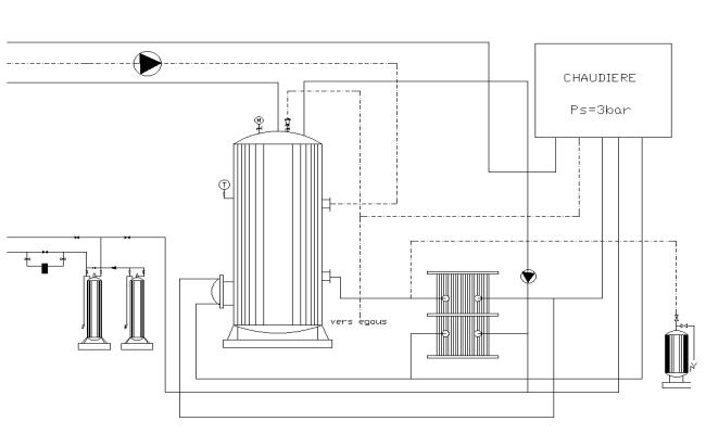  Boiler System Piping Diagram Design AutoCAD DWG File