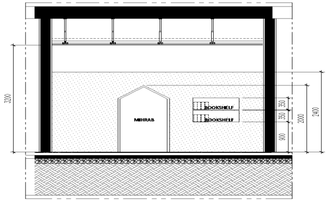 Book shelf and mehrab details dwg autocad drawing .