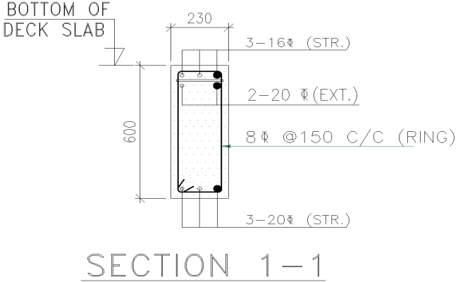 Bottom of deck slab details dwg autocad drawing .