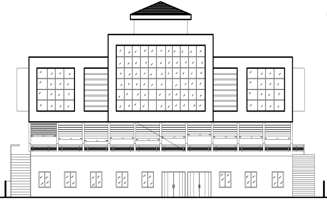 AutoCAD File of Building Elevation Layout in DWG Format