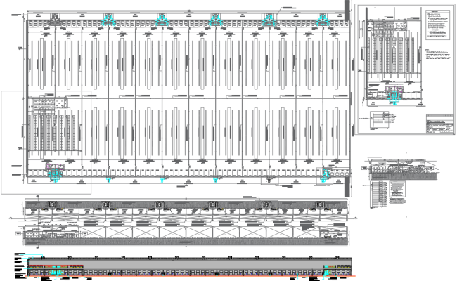 Building Floor Plan with Elevation & Section Views DWG File