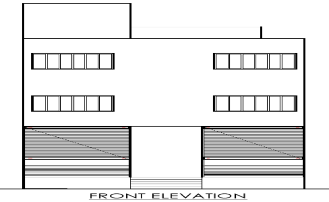 Building Shop Front Elevation Layout Design - AutoCAD DWG File 