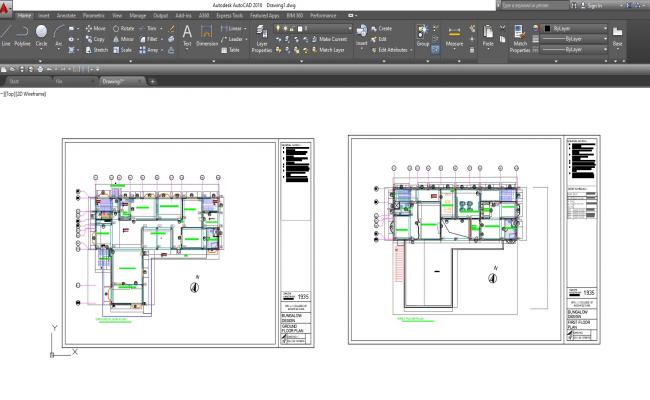 Bungalow Plan CAD Drawing Free Download DWG File