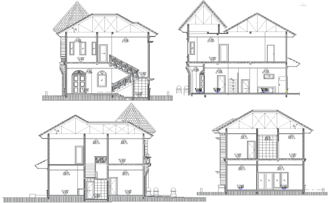 Bungalow Elevation Design Architecture AutoCAD DWG 