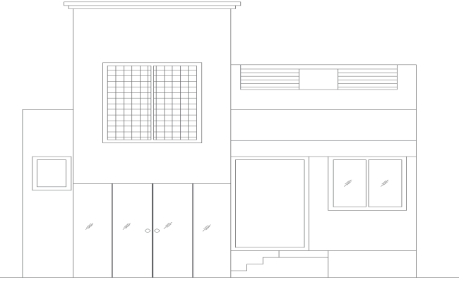 Bungalow Elevation Layout Drawing – AutoCAD DWG File