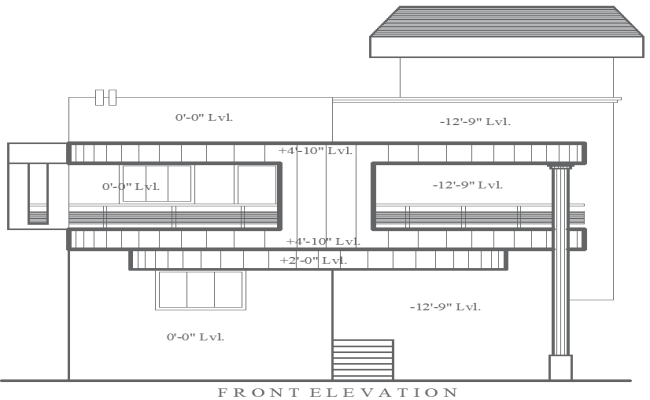 Bungalow Front Elevation Layout Drawing | AutoCAD DWG File