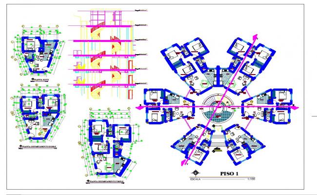 Modern Apartment Floor Plan and Layout Design in AutoCAD DWG Format