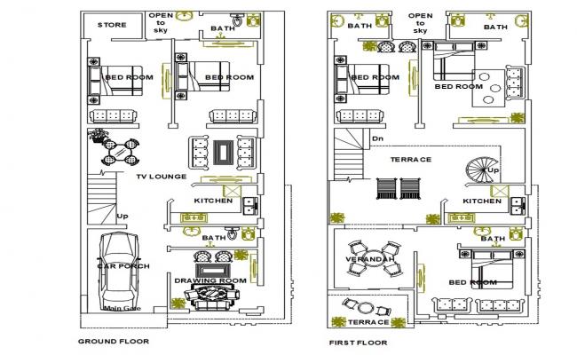 Full House Project AutoCAD Foundation RCC Plumbing DWG Drawing File