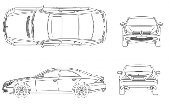 CAR Sedan Cad Blocks DWG File