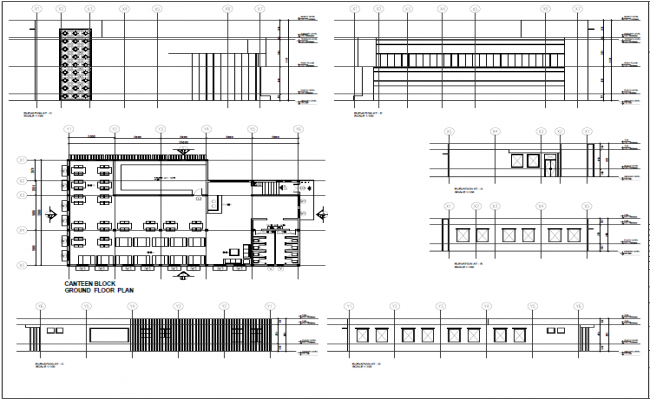 Canteen Plan Drawing DWG File