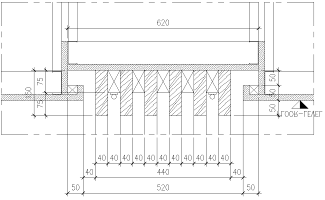 Cantilever beam detail 2D view DWG AutoCAD drawing