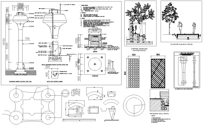 Champagne tank Plan and Section Detail DWG AutoCAD file