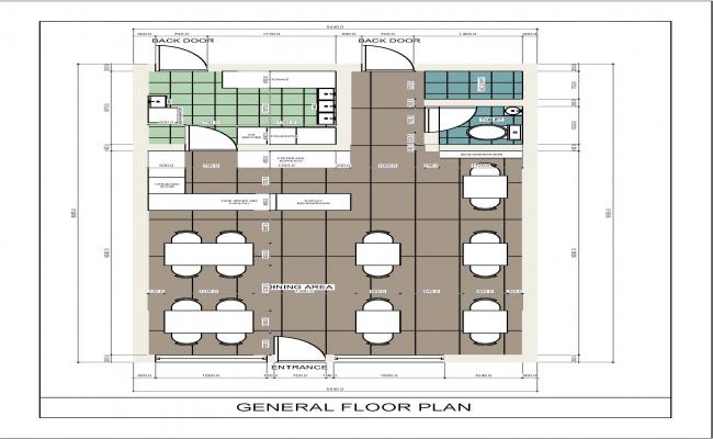 Coffee Shop Architectural Floor Plan 