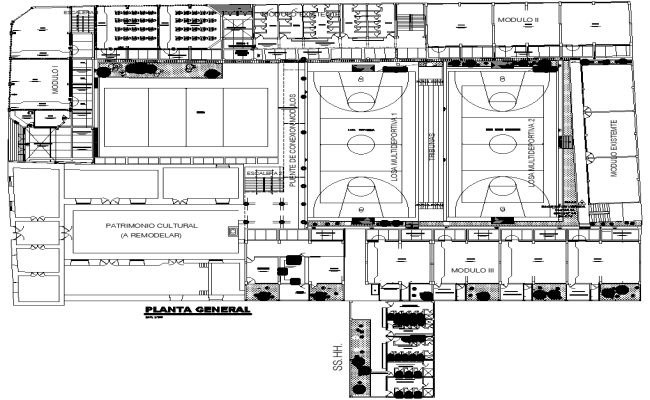 College General Plan Layout AutoCAD DWG File