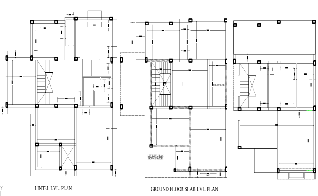 Column Location Detail for Bungalow in CAD Drawing File