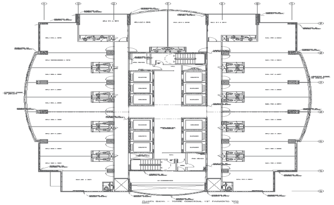 Commercial Tower Ground Floor Layout Design AutoCAD DWG