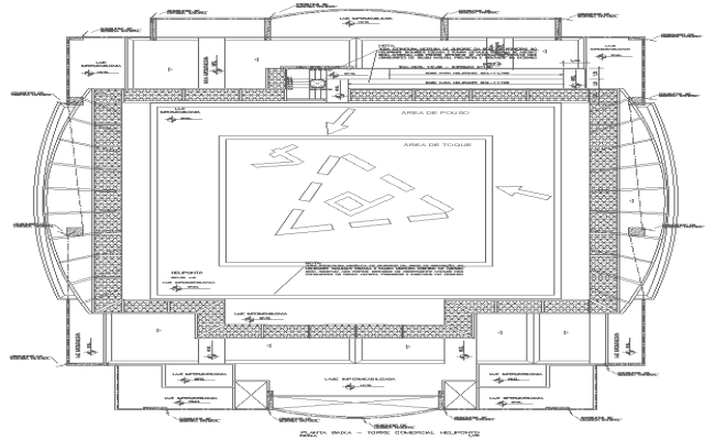 Commercial Tower Helipad Design Architectural Plan DWG
