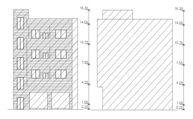 Commercial and Residential Building Elevation Design Cad File 