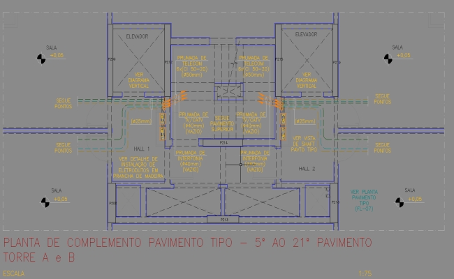 Complete Typical Floor Layout Design in AutoCAD File