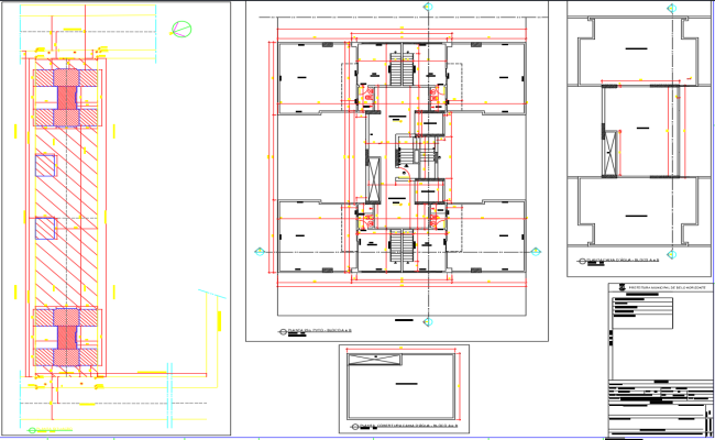 Complete Multi-Unit Building Plan with Sections DWG File