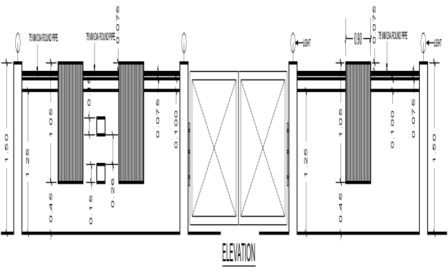 Compound Wall Elevation Plan Layout Design AutoCAD DWG File